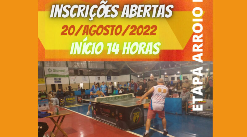 Arroio do Sal recebe a 7ª Etapa do Campeonato Gaúcho de Pingue-Pongue no dia 20 de agosto